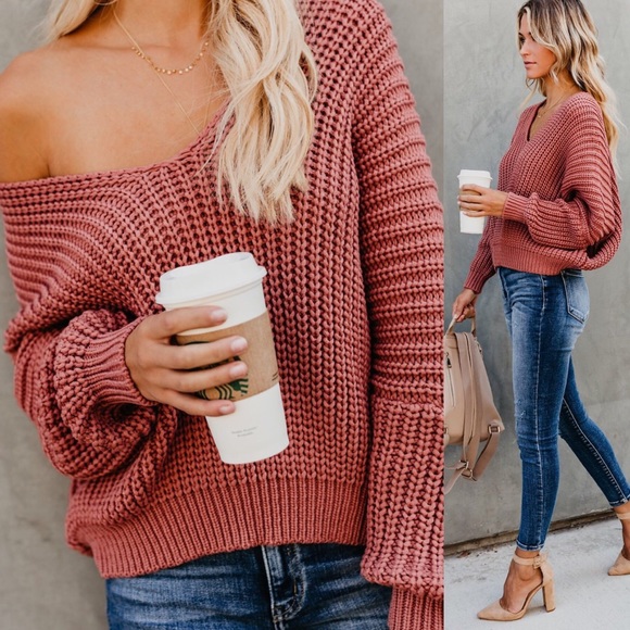 LAST 1️⃣ V Neck Cable Knit Dolman Sweater - Picture 4 of 5
